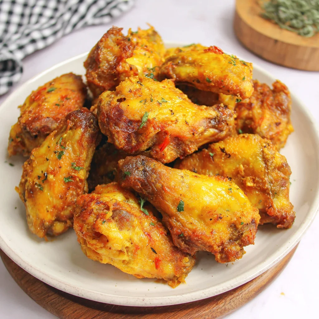 alitas de pollo en freidora de aire