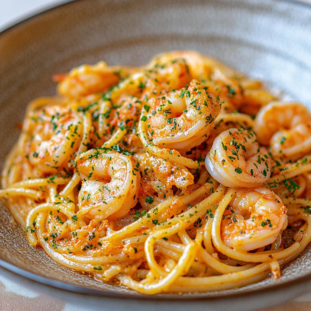 espaguetis con gambas al ajillo