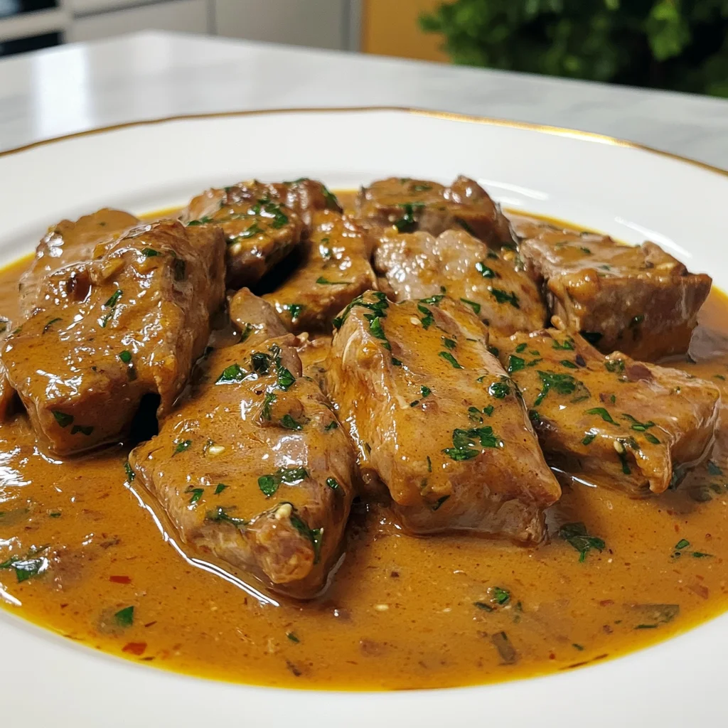 solomillo de cerdo en salsa