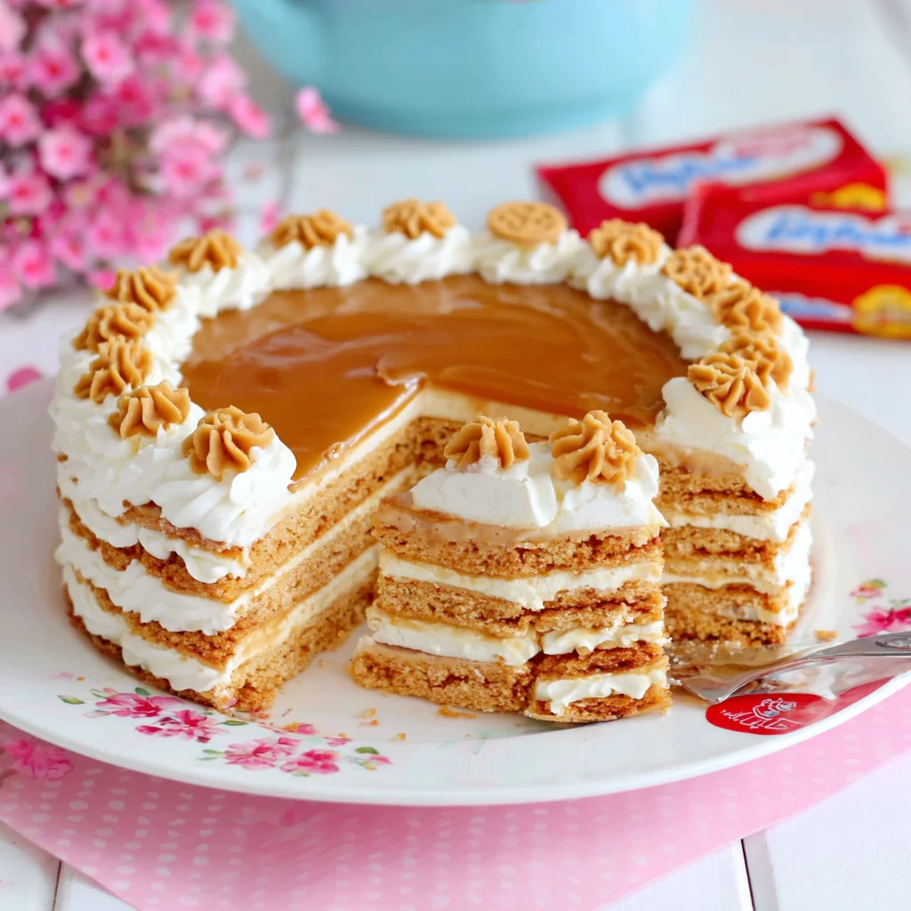 Tarta de la abuela de galletas Lotus