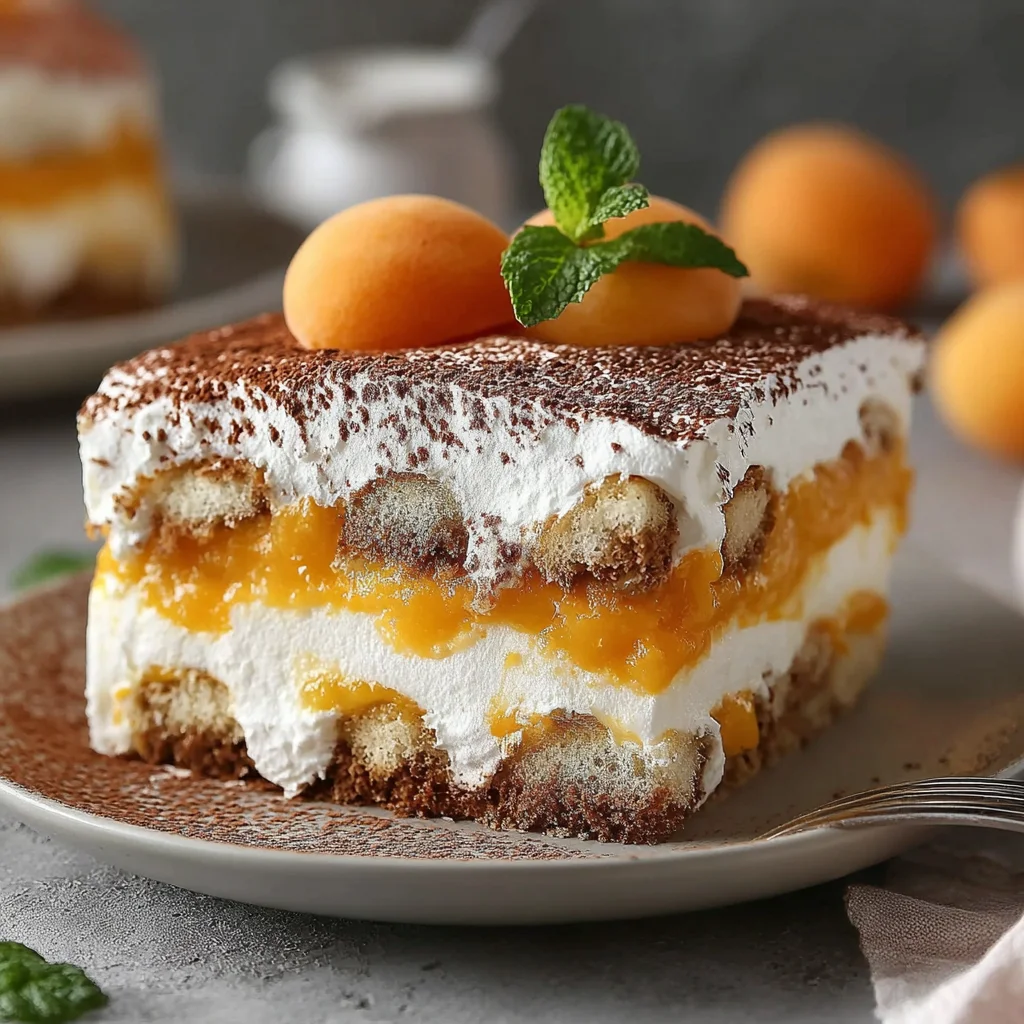 Tiramisú de albaricoque fresco