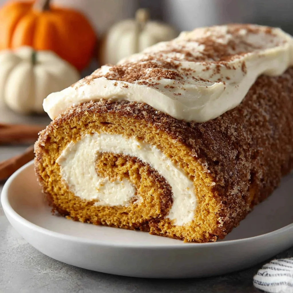 Fall Pumpkin Spice Roll Cake