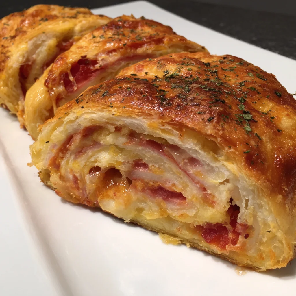 Rollo de hojaldre relleno