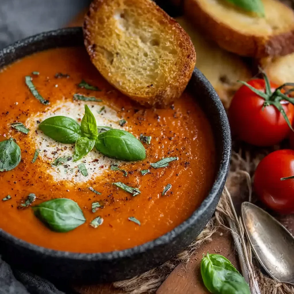 Creamy Tomato Soup with Fresh Tomatoes