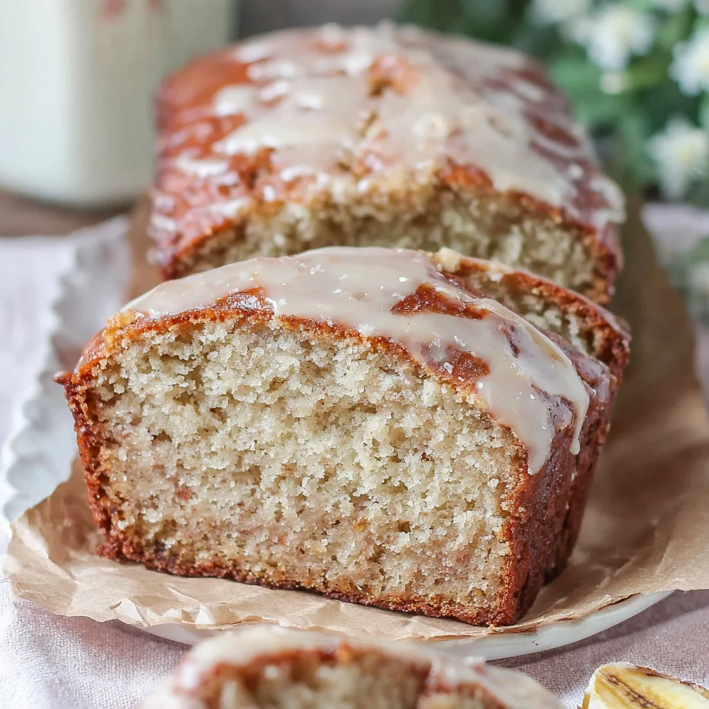 Glazed Eggnog Banana Bread