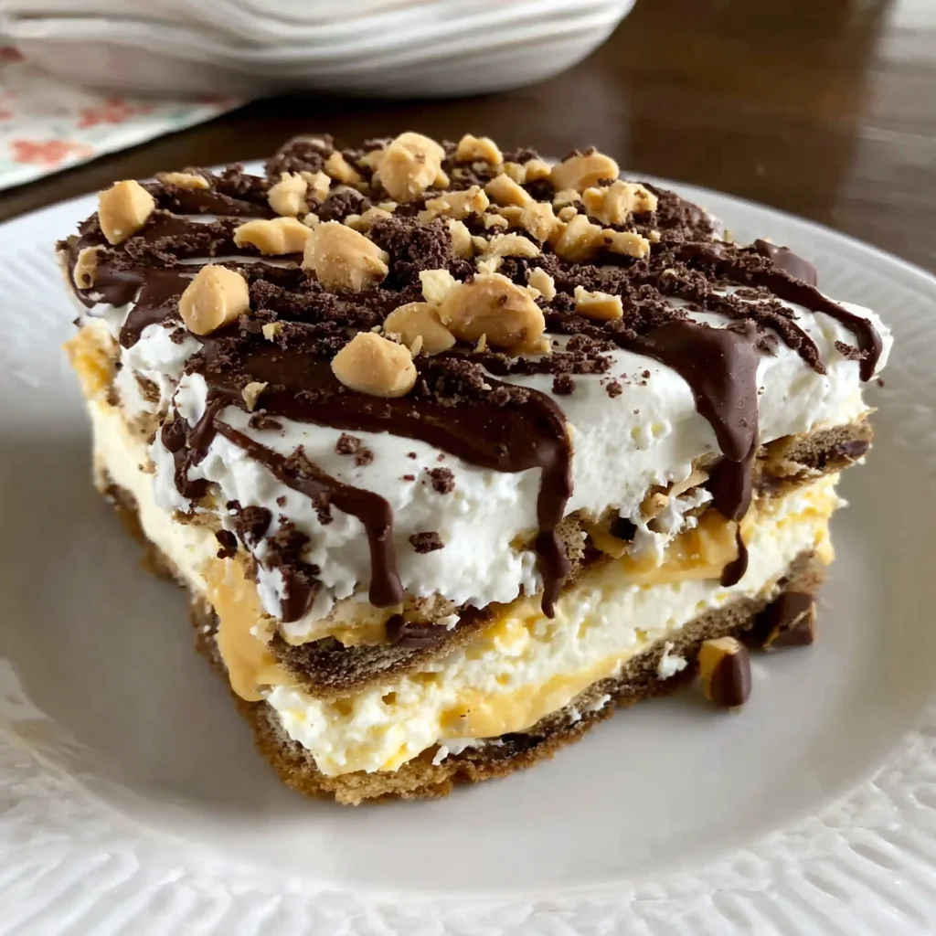 The Ultimate No-Bake Peanut Butter Chocolate Eclair Cake Recipe