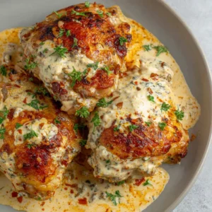 Oven Baked Creamy Chicken Thighs