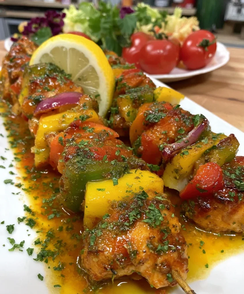 Pinchos de Pollo Marinado al Limón