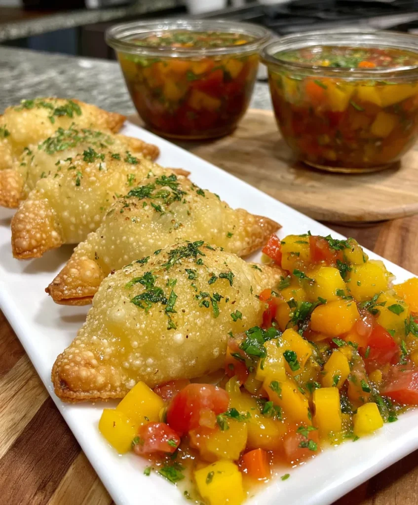 Samosas de Verduras con Salsa de Menta